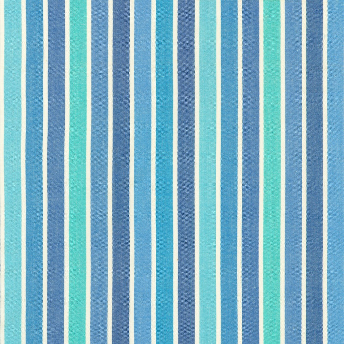 Striped fabric pattern with blue and green vertical stripes on a white background