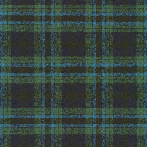 Plaid fabric pattern with green and blue colors