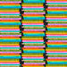 closeup image of fabric with large stacks of illustrated book spines in multiple colours on a black background