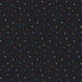 Multicolored polka dots on a black background