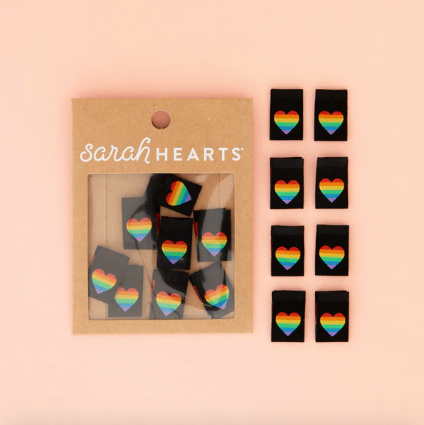 Sarah Hearts Labels - Pride Rainbow Heart