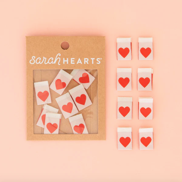 Sarah Hearts Labels - Red Heart