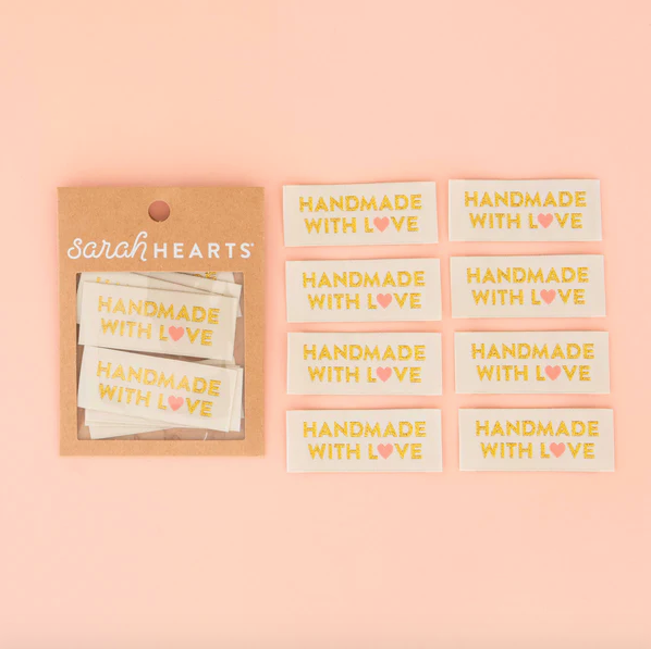 Sarah Hearts Labels - Handmade With Love in Metallic