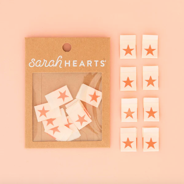 Sarah Hearts Labels - Neon Pink Star