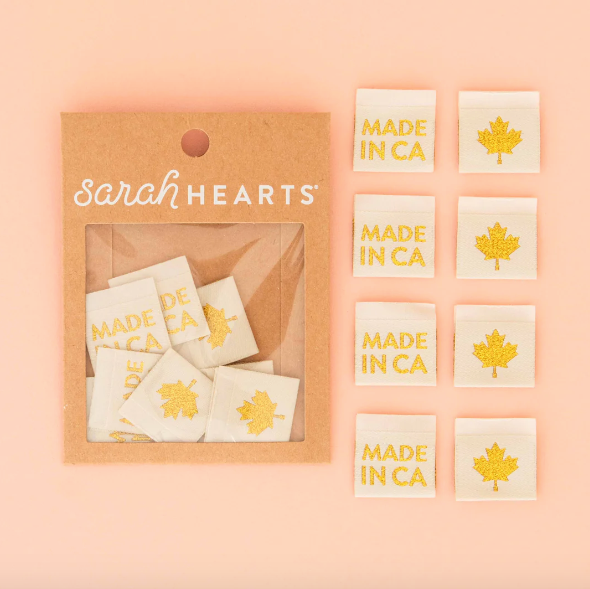 Sarah Hearts Labels - Made in Canada in Gold