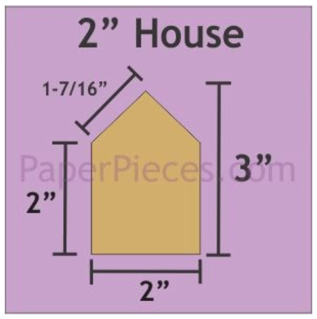 English Paper Piecing Shapes - 2" x 3" Houses - 336 Pieces