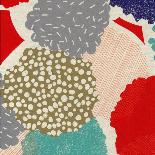 Colorful abstract pattern with geometric shapes on a textured background