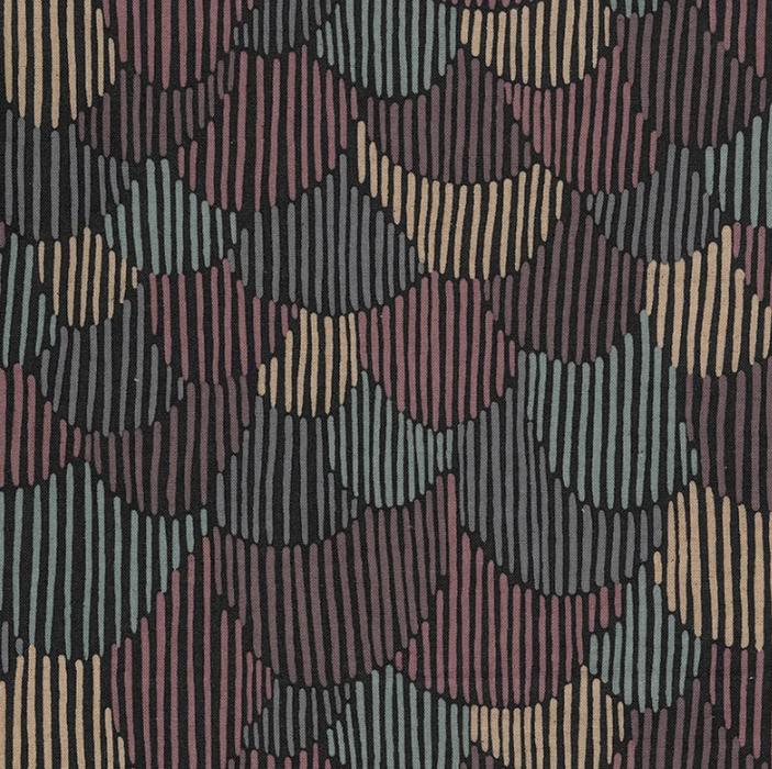 Pathway by Bookhou, Cotton/Linen Lightweight Canvas - Scallops in Black