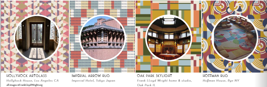 American Bold by Frank Lloyd Wright - Hoffman in Red/Navy