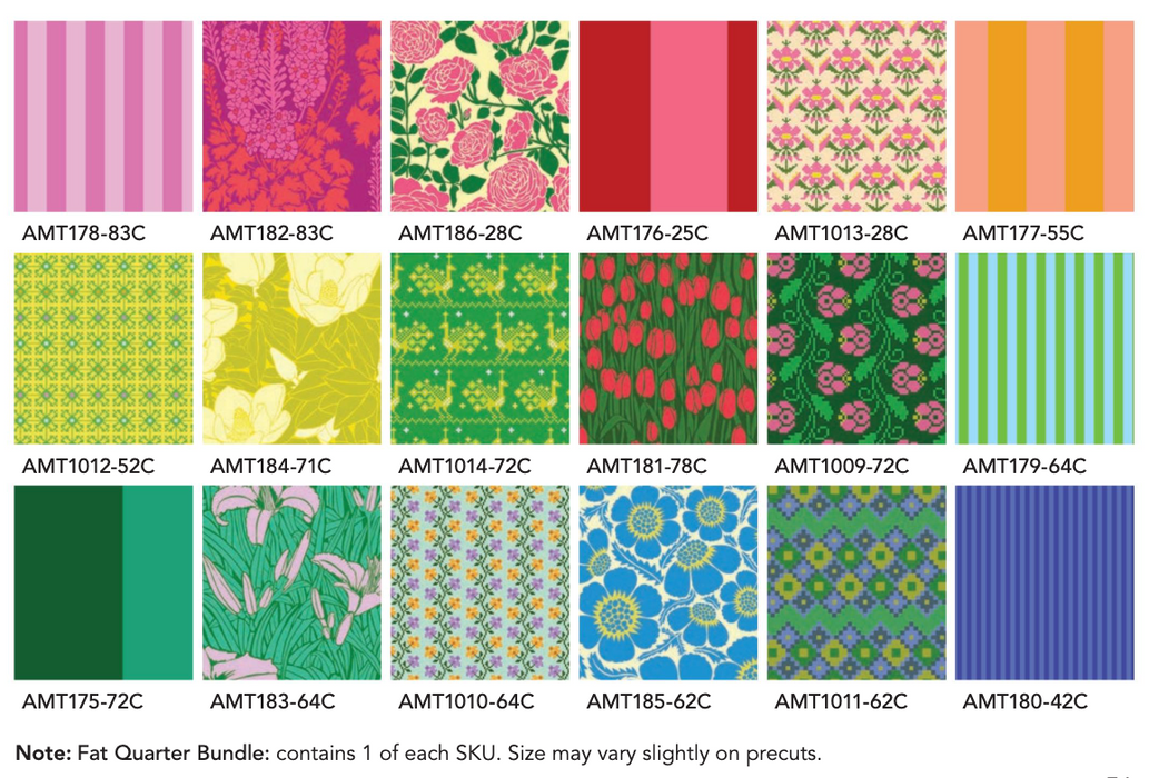 Designer Bundle - Anna Maria Textiles - Cheery Colorway - 18 x FQs