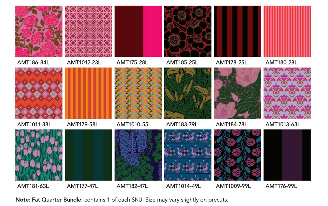 Designer Bundle - Anna Maria Textiles - Lush Colorway - 18 x FQs