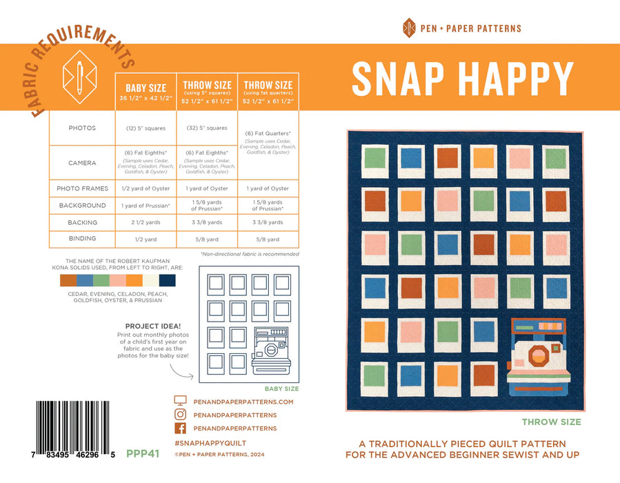 Pen and Paper Patterns - Snap Happy Quilt Pattern