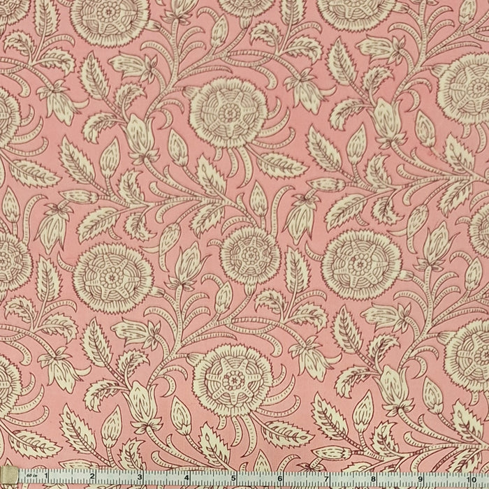 Indian Cotton 2025 - Jaipur Screen Printed Cotton Cambric- Floral on Ballerina