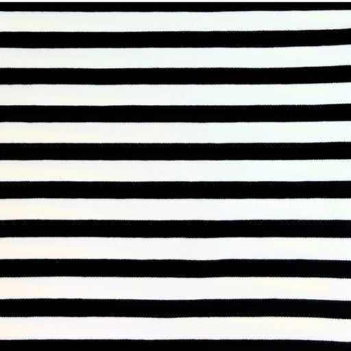 close up of navy and white striped fabric