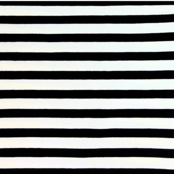 close up of navy and white striped fabric