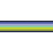Color swatch with horizontal stripes of blue, green, and yellow on a white background