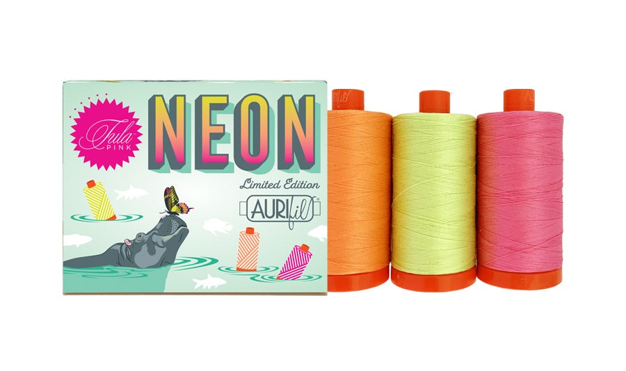 Neon Color Thread Neon Thread Kit by Aurifil - Three Large Spools — Fabric Spark