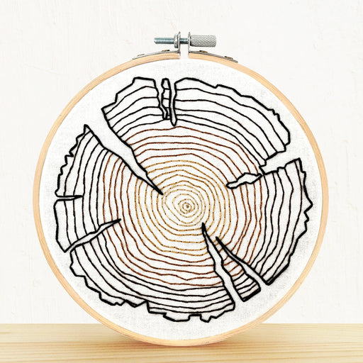 Embroidery and Sage Embroidery Kit - Tree Rings