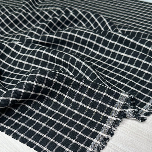 Utopia Linen/Cotton Blend - Yarn Dyed Check with Washed Finish in Black
