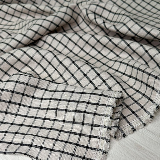 Utopia Linen/Cotton Blend - Yarn Dyed Check with Washed Finish in Natural