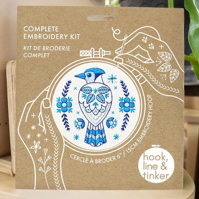 Hook Line & Tinker Embroidery Kit - Bluejay