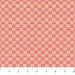 Fabric with a pink and white checkered pattern on a white background