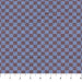 Checkered fabric pattern with blue and brown squares on a white background