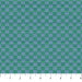 Checkered fabric pattern with alternating green and blue squares on a white background.