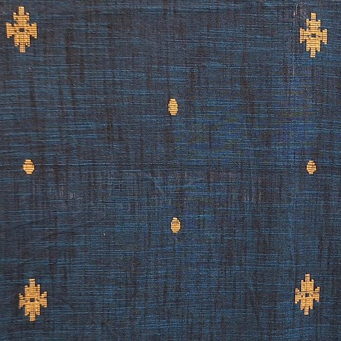 Indian Cotton 2025 - Jaipur Cotton Wovens with Motif - Flaxen Motif on Marine