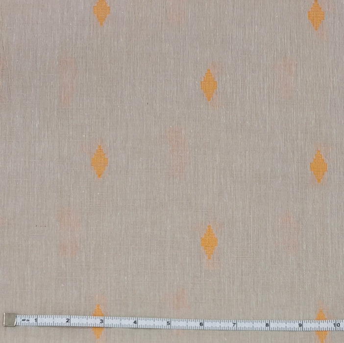 Indian Cotton 2025 - Jaipur Cotton Wovens with Motif - Tangerine Motif on Natural