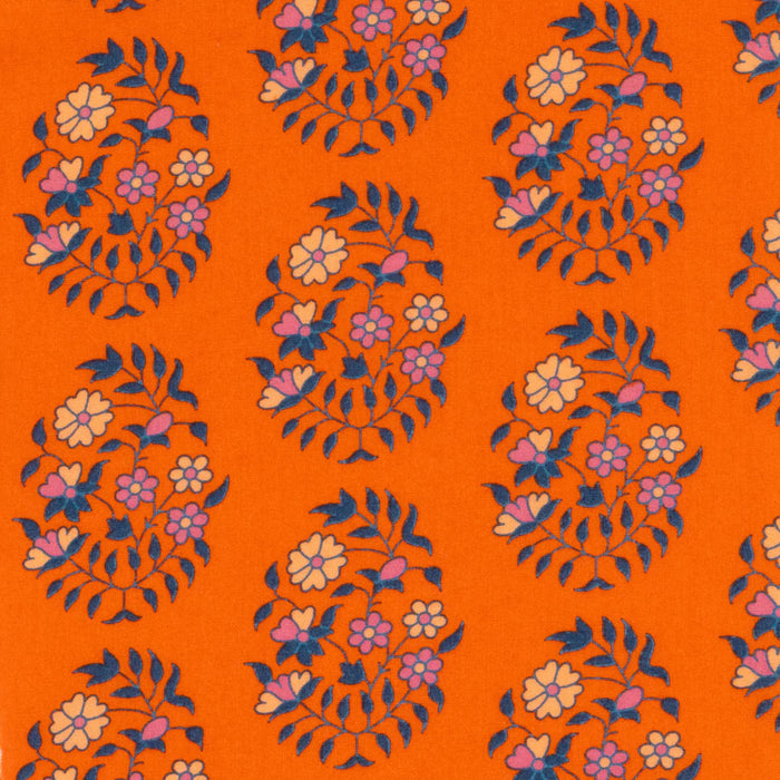 Floral pattern on an orange background