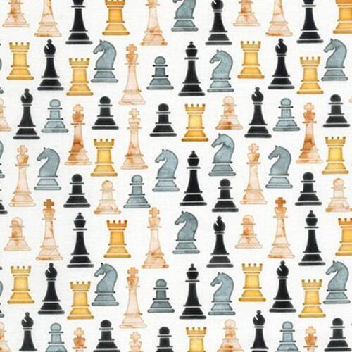 Robert Kaufman Black and White Blenders - Checkmate in Ivory
