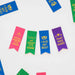 Colorful motivational ribbon flags on a white background