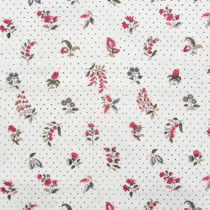 Fableism - Indian Block Prints: Cottage - Flowers and Dots in Cream