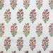 Pattern of stylized floral designs on a white background