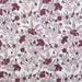 Floral pattern with purple flowers and green leaves on a light background
