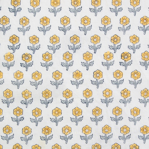 Fableism - Indian Block Prints: Cottage - Flowerling in Yellow