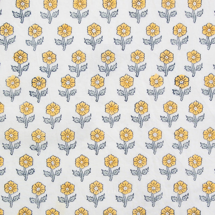 Fableism - Indian Block Prints: Cottage - Flowerling in Yellow