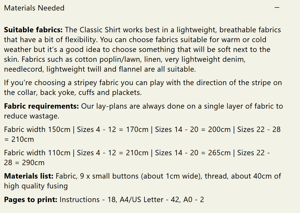 Modern Sewing Co - Classic Shirt [Digital Download]