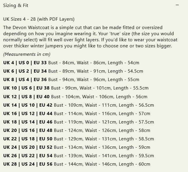 Modern Sewing Co - Devon Waistcoat [Digital Download]