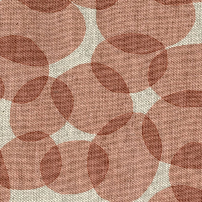 Gather by Bookhou, Cotton/Linen Lightweight Canvas - Circles in Rose