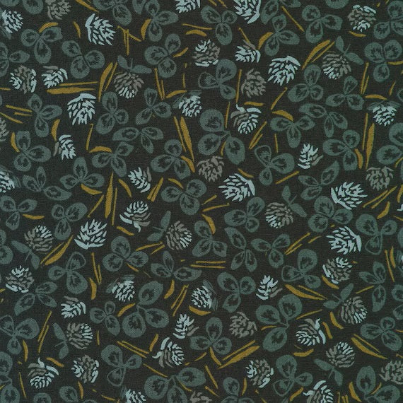 Anna Graham - Orchard Run Cotton Flax Print - Clover in Pepper