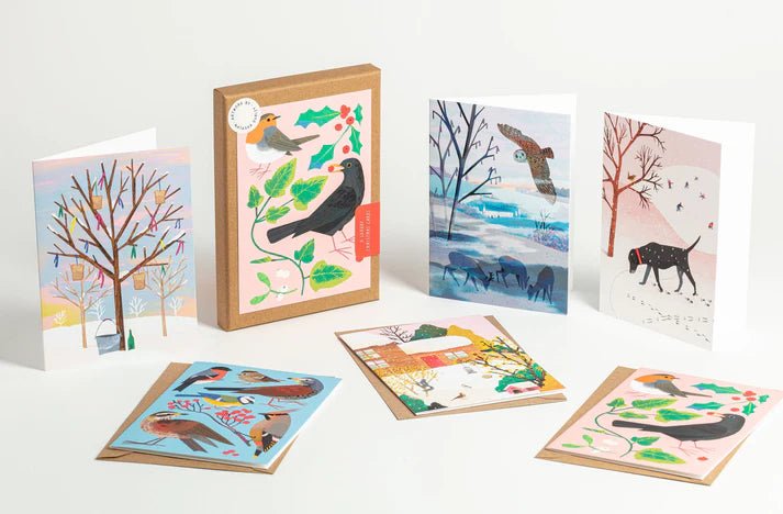 Holiday Card Set of 6 by Sunny Beast - Winter Scenes