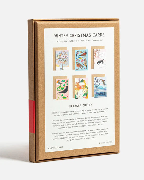 Holiday Card Set of 6 by Sunny Beast - Winter Scenes