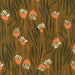 Anna Graham - Orchard Run Cotton Flax Print - Floral in Redwood