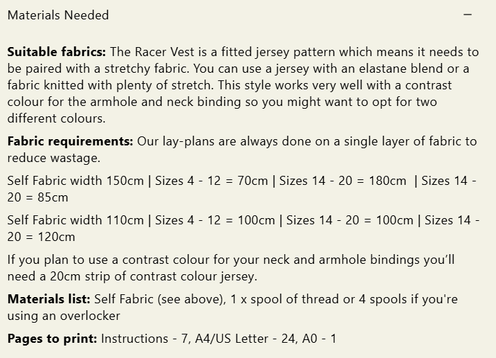 Modern Sewing Co - Racer Vest [Digital Download]