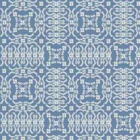 Blue and white floral patterned fabric texture