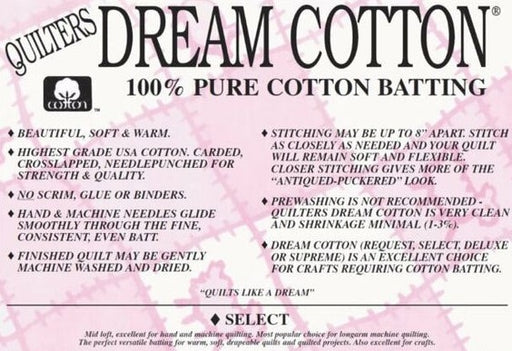 Dream Cotton Batting -  Select Weight by the yard