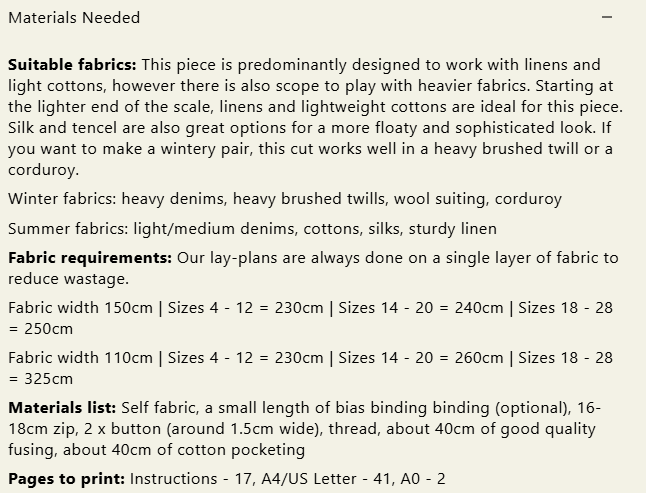 Modern Sewing Co - Spring Trousers [Digital Download]