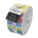 Roll of Liberty Fabrics with colorful fabric strips and a visible label.
